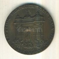 Románia 1977. "Filatéliai Kiállítás Bukarest / Centenárium" Br emlékérem (59mm) T:2 Romania 1977. "National Philatelic Exposition Bucharest - Independence Centennial" Br medallion (59mm) C:XF