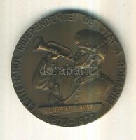 Románia 1977. "Filatéliai Kiállítás Bukarest / Centenárium" Br emlékérem (59mm) T:2
Romani...