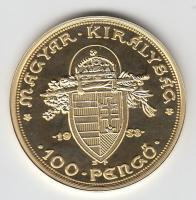 "Magyar aranypénzek utánveretben - Szent István jubileumi 100 pengő" aranyozott Ag(0.999) ...