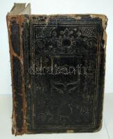 Gebete für das Laubhüttenfest nebst Seder Hoschanoth. Mit deutscher Uebersetzung und erläuternden Anmerkungen von M. I. Landau. Prag, 1854, Verlag des M. I. Landau. Héber-német kétnyelvű imádságos könyv dombornyomott, kopottas félbőr kötésben, a címlapon fametszettel /  Hebrew-German prayer book, half-leather binding with faults, woodcut on title page