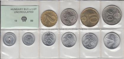 1989. 2f-20Ft 10db klf érmés forgalmi sor fóliatokban T:1