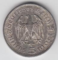 Német 3. Birodalom 1936A 5M Ag "Hindenburg" T:2/2-
German Third Reich 1936A 5 Marks Ag &qu...