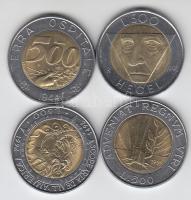 San Marino 1991-1994. 500L (4x) klf évszámmal és motívumokkal T:1-,2 San Marino 1991-1994. 500 Lira 4 pieces of different dates and motives C:AU,XF