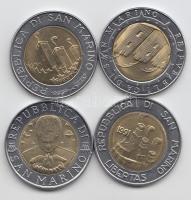 San Marino 1991-1994. 500L (4x) klf évszámmal és motívumokkal T:1-,2
San Marino 1991-1994. 500 Lira ...