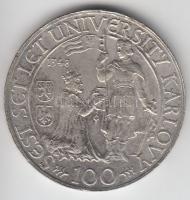 Csehszlovákia 1948. 100K Ag "Függetlenség" T:2 Czechoslovakia 1948. 100 Korun Ag "Independence" C:XF