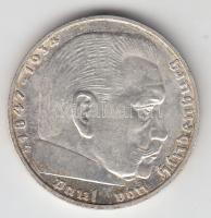 Német 3. Birodalom 1938E 2M Ag "Hindenburg" T:2 German Third Reich 1938E 2 Marks Ag "Hindenburg" C:XF