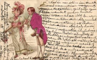 Romantic Emb. litho silk card