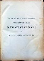 1907 Az 1906. évi május hó 19-ére hirdetett Országgyülés Képviselőházának Naplója IX-X. köt. Hiteles kiadás. Bp., Athenaeum. Aranyozott félvászon kötésbe kötve, jó állapotban