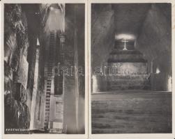 Aknaszlatina Ferencbánya - 2 db régi, megíratlan képeslap bányák belsejéről, jó állapot