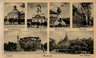 Kecskemét Piarista gimnázium és templom, Kossuth szobor, Városháza, Színház (EK)