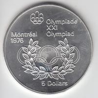 Kanada 1974. 5$ Ag "Montreali olimpia - olimpiai ötkarika" T:1
Canada 1974. 5 Dollars Ag &...