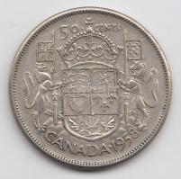 Kanada 1958. 50c Ag "II. Erzsébet" T:2- 
Canada 1958. 50 Cents Ag "Elizabeth II"...