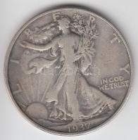Amerikai Egyesült Államok 1937. 1/2$ Ag "Walking Liberty" T:3 USA 1937. 1/2 Dollar Ag "Walking Liberty" C:F