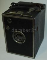 cca 1930 Eho box fényképezőgép Duplar f=1:11 objektívvel, B és pillanatzár záridővel, három rekeszállítási lehetőséggel, műbőr tokkal /  Box camera with faux leather case