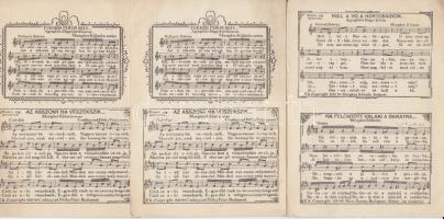 6 db régi kottás képeslap