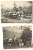 cca 1916 I. világháborús harctéri fotók, ágyukkal / WW. I. military field photos 16x13 cm