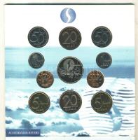 Belgium 1998. "Sabena szett" 50c-50Fr 10klf db díszcsomagolásban, 2 klf nyelven (flmand, ill. vallon) + 1db zseton T:BU Belgium 1998. "Sebena set" 50 centimes - 50 Francs, 10 different coins and a token in set C:BU