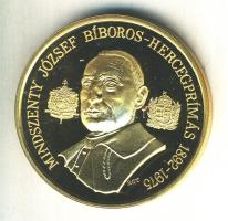 Bognár György (1944-) 1991. "Mindszenty József Bíboros Hercegprímás 1892-1975" aranyozott emlékérem (43mm) T:PP