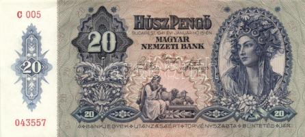 1941. 20P "005" (3x) egymás utáni sorszámmal! T:I- apró sarokkopás