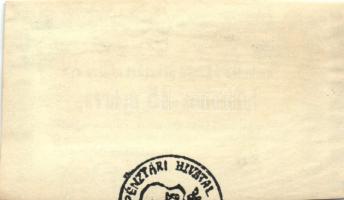 1860. 25kr "Miskolcz városa pénztári utalvány" T:II+