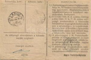 1946. 100.000AP pénztárjegy sorszámmal T:III (restaurált)