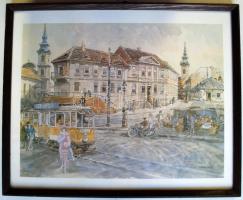 Zórád Ernő (1911-2004) Tabán c. sorozatából 11db nyomat-reprodukció üvegezett keretben, 35x42cm