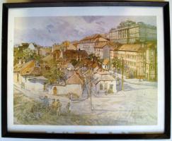 Zórád Ernő (1911-2004) Tabán c. sorozatából 11db nyomat-reprodukció üvegezett keretben, 35x42cm