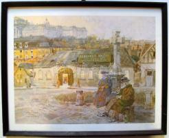 Zórád Ernő (1911-2004) Tabán c. sorozatából 11db nyomat-reprodukció üvegezett keretben, 35x42cm