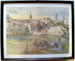 Zórád Ernő (1911-2004) Tabán c. sorozatából 11db nyomat-reprodukció üvegezett keretben, 35x42cm