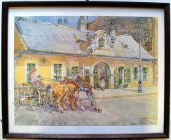 Zórád Ernő (1911-2004) Tabán c. sorozatából 11db nyomat-reprodukció üvegezett keretben, 35x42cm