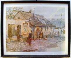 Zórád Ernő (1911-2004) Tabán c. sorozatából 11db nyomat-reprodukció üvegezett keretben, 35x42cm