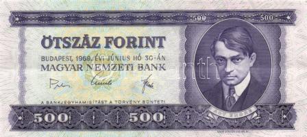 1969. 500Ft (2x) egymás utáni sorszámokkal T:II(hajtva,de nincs törve)