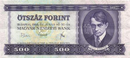 1969. 500Ft (2x) egymás utáni sorszámokkal T:II(hajtva,de nincs törve)