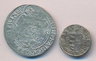 Erdély 1627NB Garas Ag Bethlen Gábor T:3 + 1674K-B Denár Ag "I. Lipót" körirat "LEOPO...