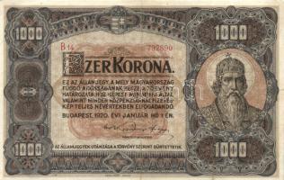 1920. 1000K "Orell Füssli Zürich" T:III/II-