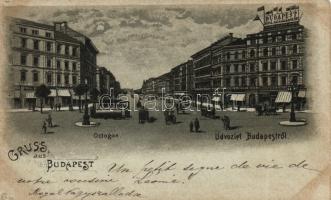 1899 Budapest VI. Oktogon litho (Rb)