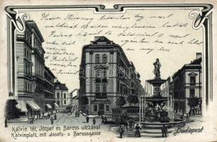 Budapest VIII. Kálvin tér litho (Rb)