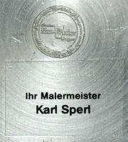 2db falra akasztható ón plakett: Schloss Lichtenstein és Kempten / 
Tin plaques, d: 14cm