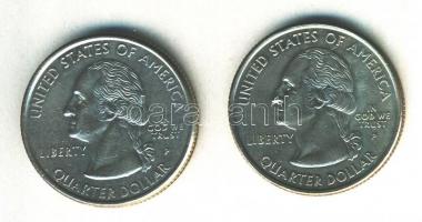 Amerikai Egyesült Államok 1999. 1/4$ "New Jersey" + 2000. 1/4$ "Nyugat-Virginia"...