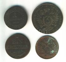 Ausztria 1800A 1Kr + 6Kr + 1816A 1Kr + ausztria/magyar verdejel 1812S 1Kr T:2-,3 Austria 1800A 1 Kreuzer + 6 Kreuzer + 1816A 1 Kreuzer + 1812S 1Kr C:VF,F