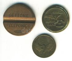 1936. BSZK Rt. Kisszakaszjegy + Magyar Posta Telefonérme + olasz telefonérme T:2