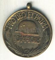 1918. Magyar Háborús Emlékérem kardokkal,sisakkal "Pro Deo et Patria" ezüstözött Br kitünt...