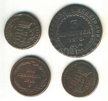 1763. Rézdénár "Mária Terézia" (2x) + 1780S 1Kr + 1812B 3Kr T:3