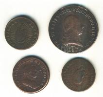 1763. Rézdénár "Mária Terézia" (2x) + 1780S 1Kr + 1812B 3Kr T:3