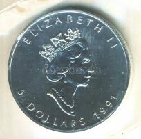 Kanada 1991. 5$ Ag "II. Erzsébet" (1oz/0.999) T:P Bontatlan vákuumcsomagolásban!
Canada 19...