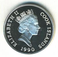 Cook-szigetek 1990. 10$ Ag "Veszélyeztetett vadvilág - Afrikai elefántok" (10g/0.925) T:PP...