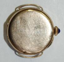 cca 1910 14K svájci arany karóra, féldrágaköves felhúzó-koronával. Jól működik! br 7,8g / Swiss gold...