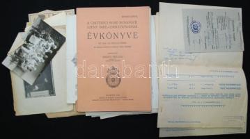 cca 1900-1945 Okmány és papír hagyaték tétel, reklámok, nyomtatványok, igazolványok