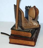 Díszes asztali lámpa vászonburával, zsinór nélkül / 
Table lamp missing wire, 40cm