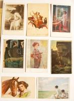 124 db háború előtti festmény reprodukció / művészi képeslap, sok szép állapotú lappal, lithokkal